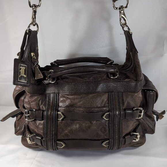 L.A.M.B. Gwen Stefani Brown Leather Purse Y2K Kensington LAMB Shoulder Bag Vtg - Picture 11 of 16